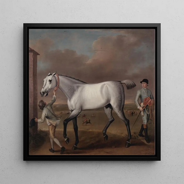 Le Duc de Hamilton et son cheval de course gris victorieux à Newmarket - John Wootton