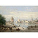 Reproductie van het schilderij Le Port de La Rochelle van Jean-Baptiste-Camille Corot