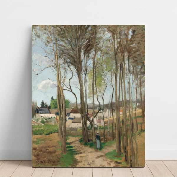 Reproductie van het schilderij Het dorp door de bomen - Camille Pissarro