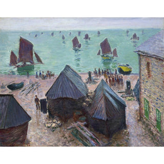 Le départ des bateaux, Étretat - Claude Monet | Reproduction Tableau Décoration murale affiche copie