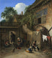 Het tuin van de boerderij - Adriaen van Ostade — weergave van het kunstwerk