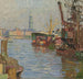 Het haven van Hamburg - Carl Moll — weergave van het kunstwerk