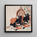 The Prince Genji and T no Chūjō performing the dance of the blue wave from The Tale of Genji - Yashima Gakutei — framed artwork on a wall