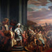 Het koninklijke schilderij Cyrus overhandigt de geroofde schat uit de tempel van Jeruzalem - Ferdinand Bol — gepresenteerd in een interieur