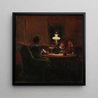 Le sysle à la lumière de la lampe à pétrole - Viggo Johansen
