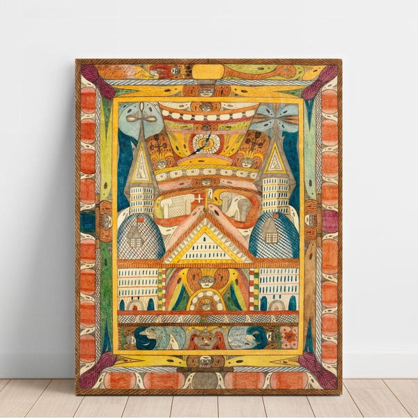 Leantika, Grand Hôtel Géant, sur le lac Lion; Inde - Adolf Wolifli | Reproduction Tableau Décoration murale affiche copie