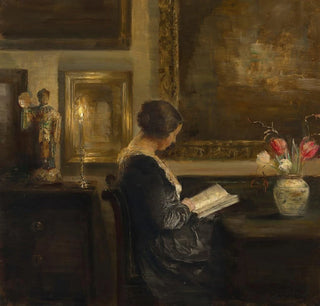 Lecture à la lumière des bougies - Carl Holsøe