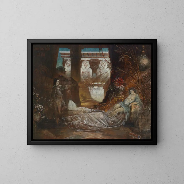 Egyptische scène - Leo Diet — ingelijst kunstwerk aan de muur