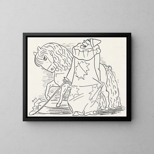 Nummer van de clown met paarden - Leo Gestel — ingelijst kunstwerk aan de muur