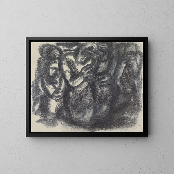 van een groep mensen schets - Leo Gestel — ingelijst kunstwerk aan de muur