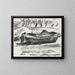 schetsbord met een schip en een man aan boord - Leo Gestel — ingelijst kunstwerk aan de muur