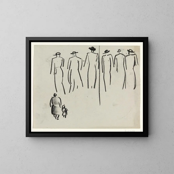 Studie van diverse figuren - Leo Gestel — ingelijst kunstwerk aan de muur