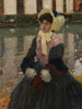 portret van Veronika Kirmaier in de tuin van Schleissheim - Leo Putz — weergave van het kunstwerk