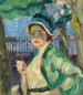 portret van een dame onder een groene paraplu Frieda Blell - Leo Putz — weergave van het kunstwerk