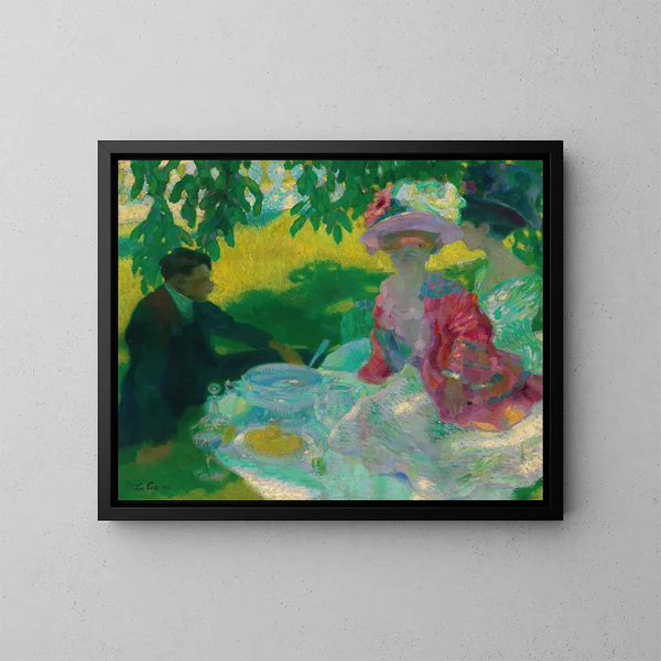 Het picknick - Leo Putz — ingelijst kunstwerk aan de muur