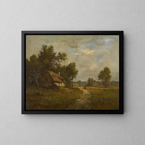 Landschap - Léon Richet — ingelijst kunstwerk aan de muur