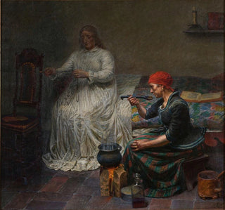 Leonora Christina à Blaataarn La femme cuisine de la bouillie - Kristian Zahrtmann