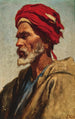 Een Arabier met een rode tulband - Leopold Carl Müller — weergave van het kunstwerk