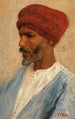 Portrait d'un Oriental avec un turban rouge - Leopold Carl Müller — weergave van het kunstwerk
