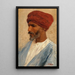 Portrait d'un Oriental avec un turban rouge - Leopold Carl Müller — ingelijst kunstwerk aan de muur