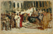 Esquisse voor het schilderij Marchands arabes à Venise - Leopold Carl Müller — weergave van het kunstwerk