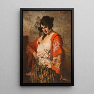 Leopold Schmutzler - Spanish beauty with guitar.webp