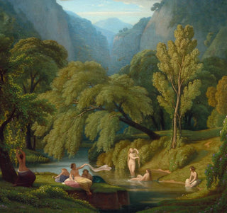 Les Baigneurs Souvenir des rives de la rivière Anio à Tivoli - Théodore Caruelle d'Aligny