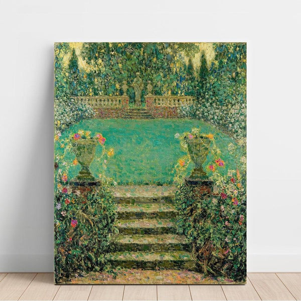 Les Marches du Jardin, Gerberoy - Henri Le Sidaner | Reproduction Tableau Décoration murale affiche copie