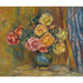 Reproductie van het schilderij van Les Roses au Rideau Bleu - Pierre-Auguste Renoir