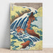 Reproductie van het schilderij van Yoshitsune's paardenwatervallen bij Yoshino - Katsushika Hokusai