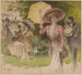 De elegante dames bij de koers - Georges Redon — weergave van het kunstwerk