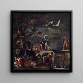 Les négociations de paix entre Claudius Civilis et Quintus Petillius Cerealis sur le pont démoli - Ferdinand Bol