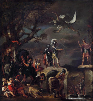 Les négociations de paix entre Claudius Civilis et Quintus Petillius Cerealis sur le pont démoli - Ferdinand Bol