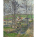 Reproductie van het schilderij De oevers van de Viosne in Osny bij grijs weer, in de winter - Camille Pissarro