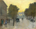 onder de linden met uitzicht op de Brandenburger Tor - Lesser Ury — weergave van het kunstwerk