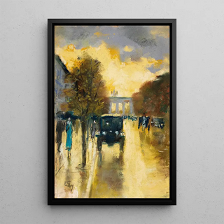 Lesser Ury - Unter den Linden mit Blick auf das Brandenburger Tor Berlin.webp