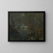 Avond aan de haven van Oostende - Lieven Herremans — ingelijst kunstwerk aan de muur