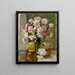 Chrysanthemums on the table - Lilly Walther — framed artwork on a wall