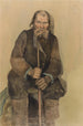 Oude man met een stok - Lilly Walther — weergave van het kunstwerk