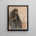 Old woman with a stick - Lilly Walther — framed artwork on a wall