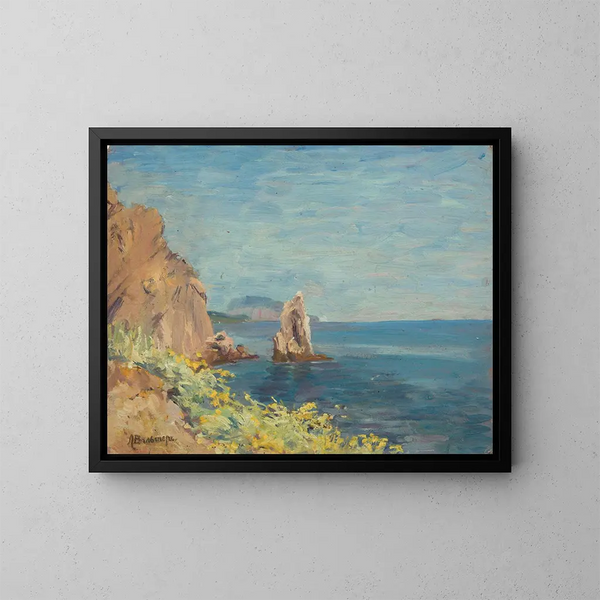 Uitzicht tussen Jalta en Hursuf - Lilly Walther — ingelijst kunstwerk aan de muur