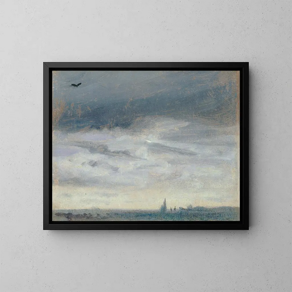 Een grijze dag - Lionel Constable — ingelijst kunstwerk aan de muur