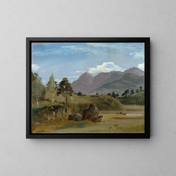 Landschapschilderij van bergen, waarschijnlijk in het Lake District - Lionel Constable — ingelijst kunstwerk aan de muur