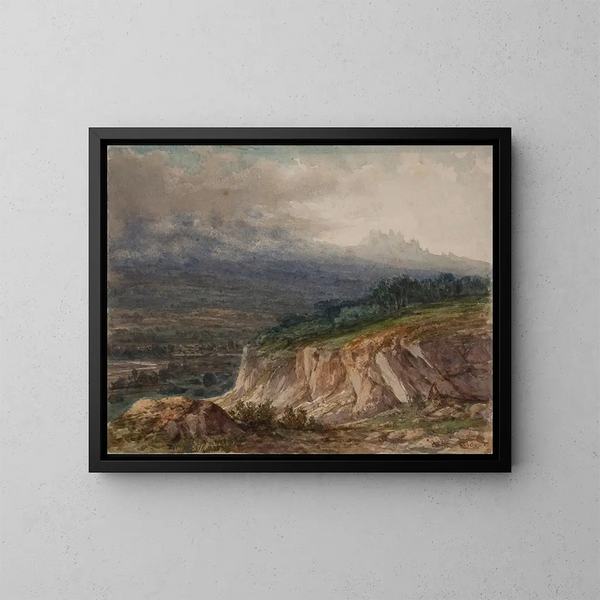 Landschap - Lluís Rigalt — ingelijst kunstwerk aan de muur