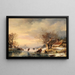 a Dutch canal in winter - Lodewijk Johannes Kleyn — framed artwork on a wall