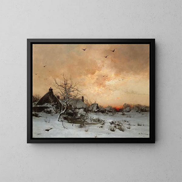 januari in Cernay nabij Rambouillet - Léon Germain Pelouse — ingelijst kunstwerk aan de muur