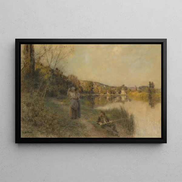 Lon Augustin Lhermitte - Fin De Belle Journee Soleil Couchant Pecheur.webp