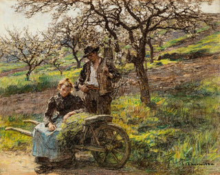 Idylle - Léon Augustin Lhermitte — weergave van het kunstwerk