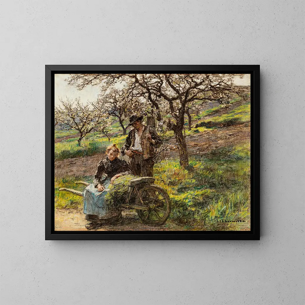 Idylle - Léon Augustin Lhermitte — ingelijst kunstwerk aan de muur