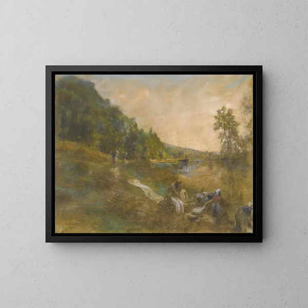 Laveuses de la Marne le matin - Léon Augustin Lhermitte — ingelijst kunstwerk aan de muur